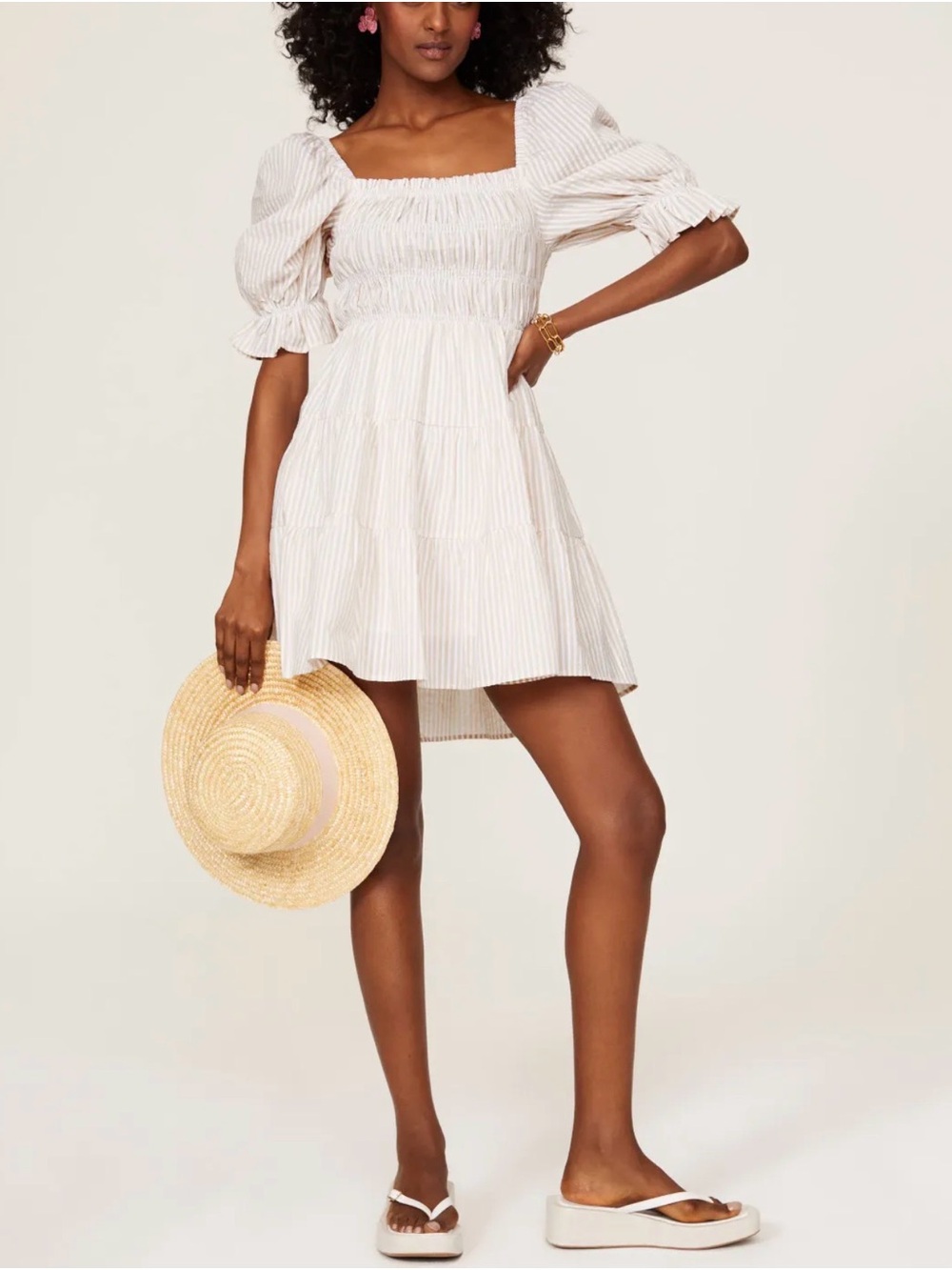 MINKPINK Lune Smocked Mini Dress